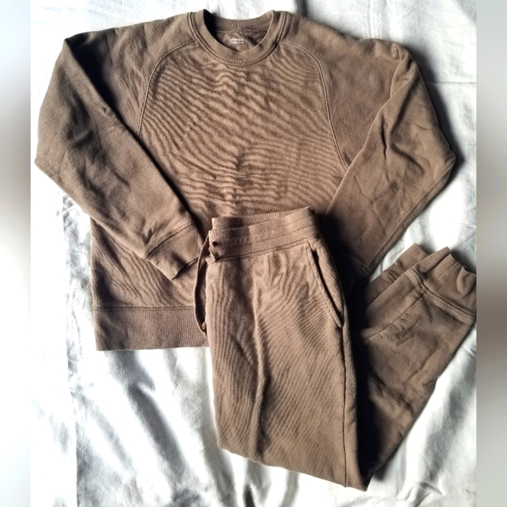 Brown Girlfriend Collective Sweatsuit Set